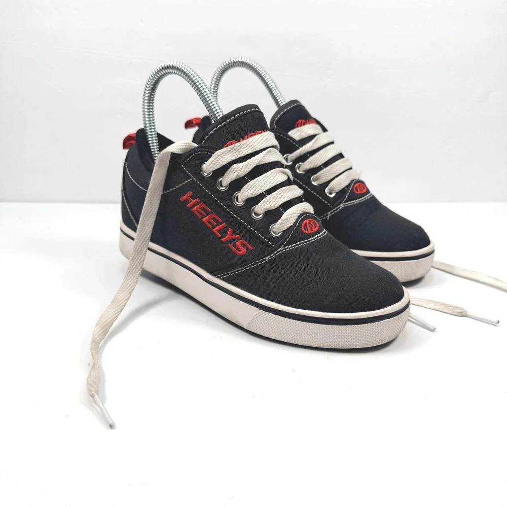 Heelys Kids Youth 3 Pro 20 Roller Shoes Black Canvas Red Logo Skater Y2K